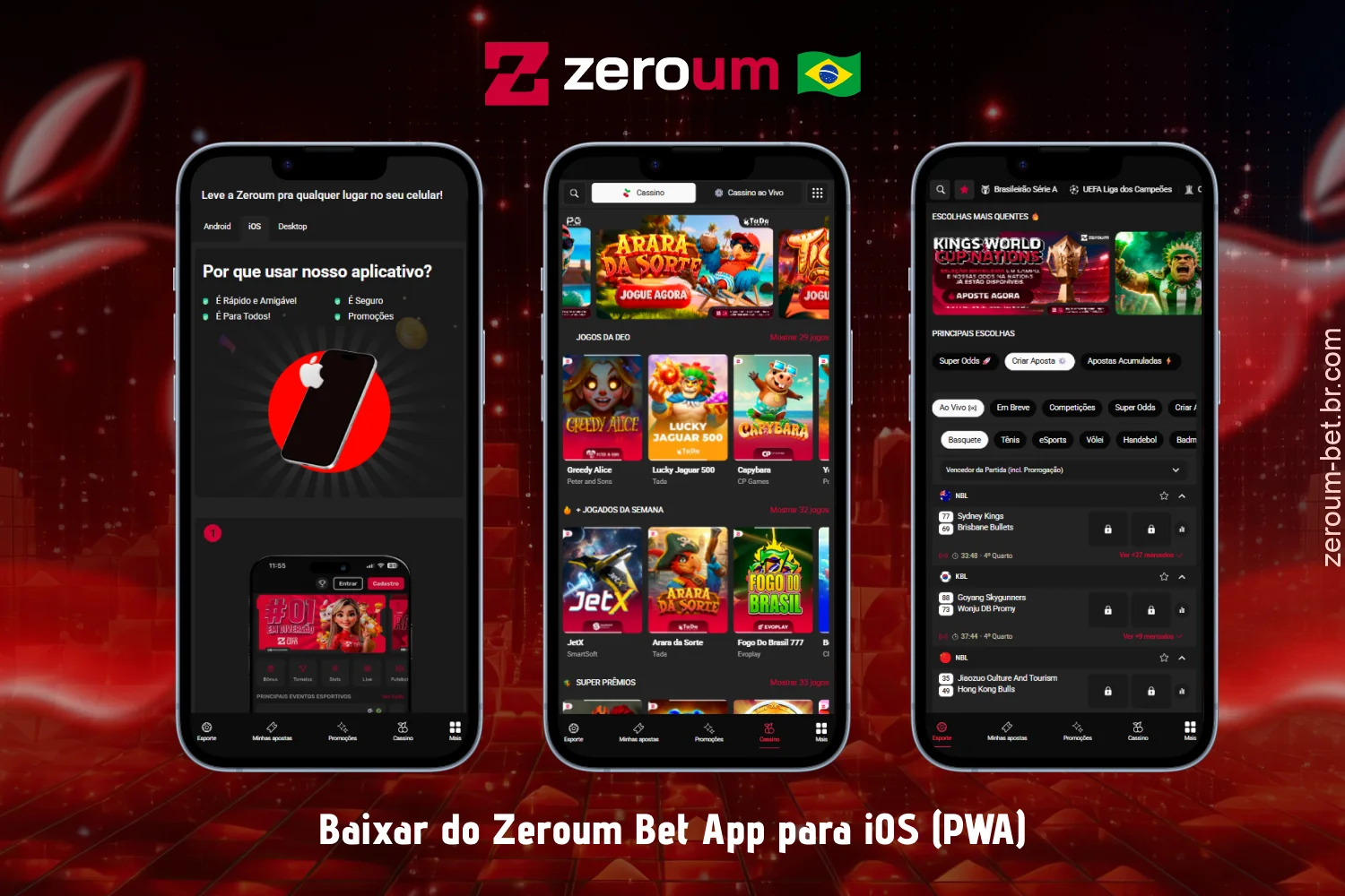O aplicativo Zeroum Bet para iOS pode ser baixado de forma rápida e gratuita pelo site oficial