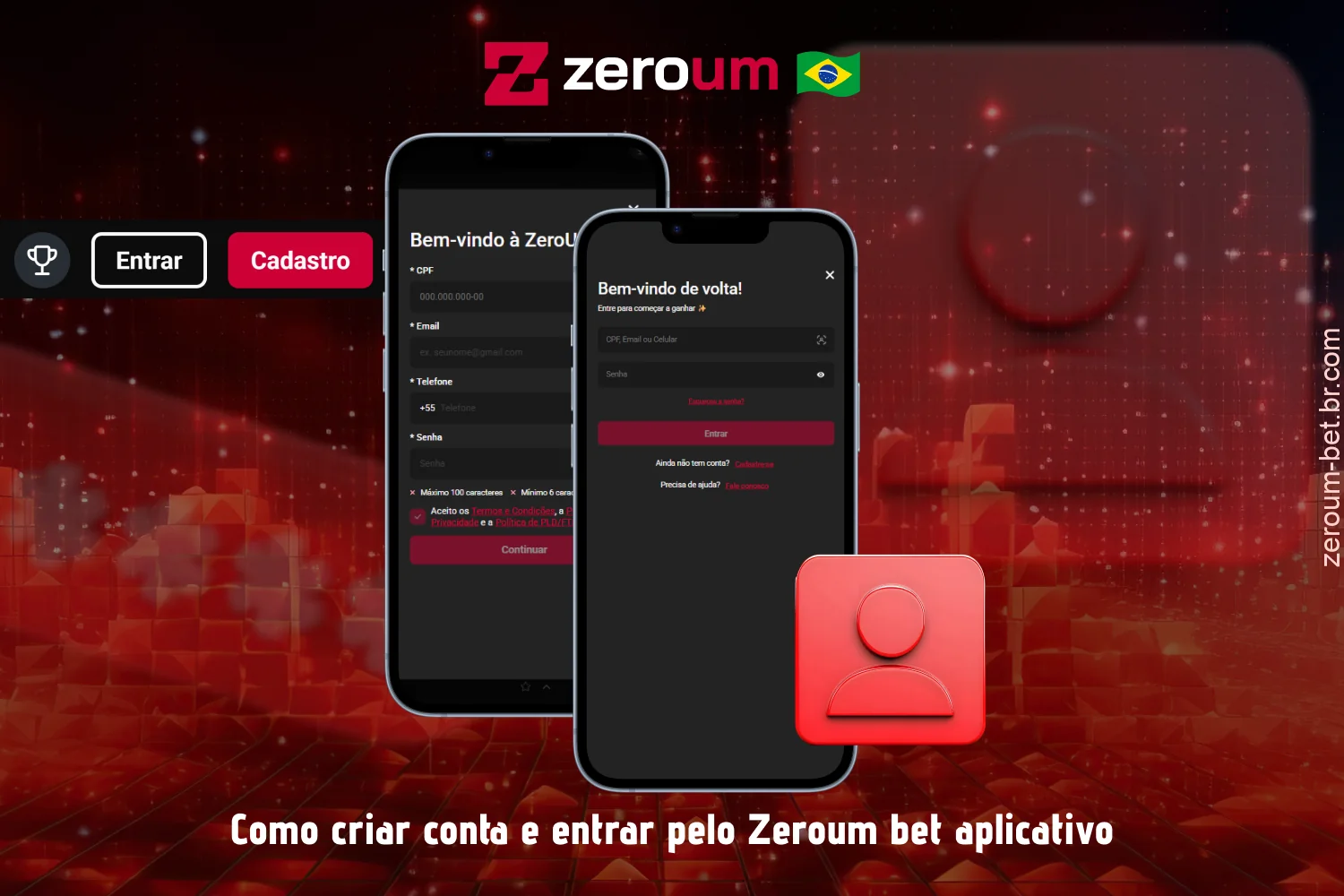 Criar uma conta e fazer login no aplicativo Zeroum Bet é tão fácil e rápido quanto pela versão web