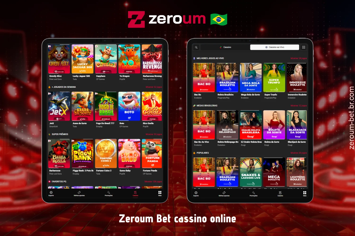 O cassino Zeroum Bet oferece uma ampla variedade de jogos de cassino, slots e jogos com dealers ao vivo para jogadores do Brasil
